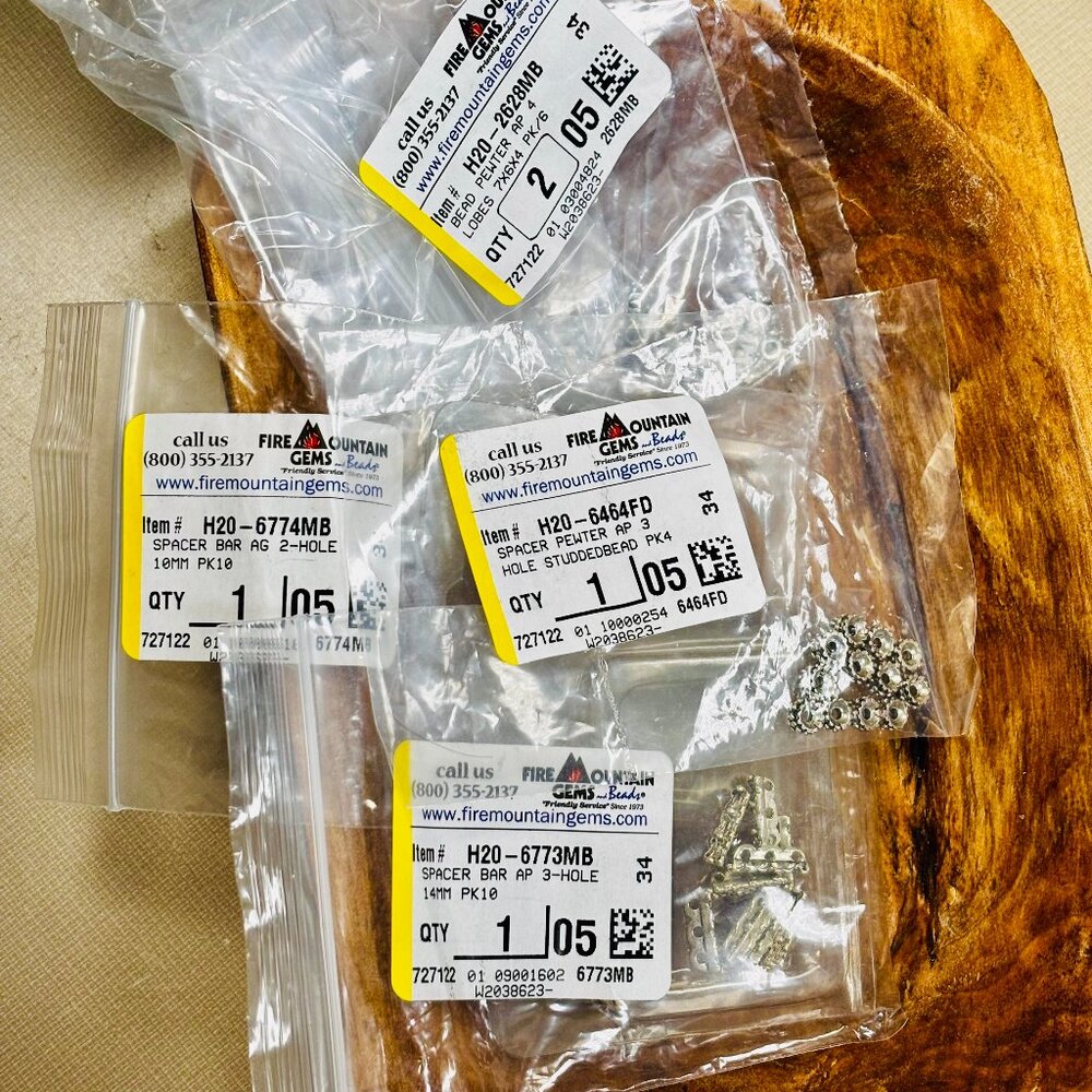 Pewter Spacers and Rondelle (Antique Pewter and Atq Gld) Beads Jewelry Crafts